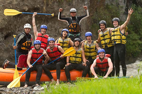 Smiling group after rafting